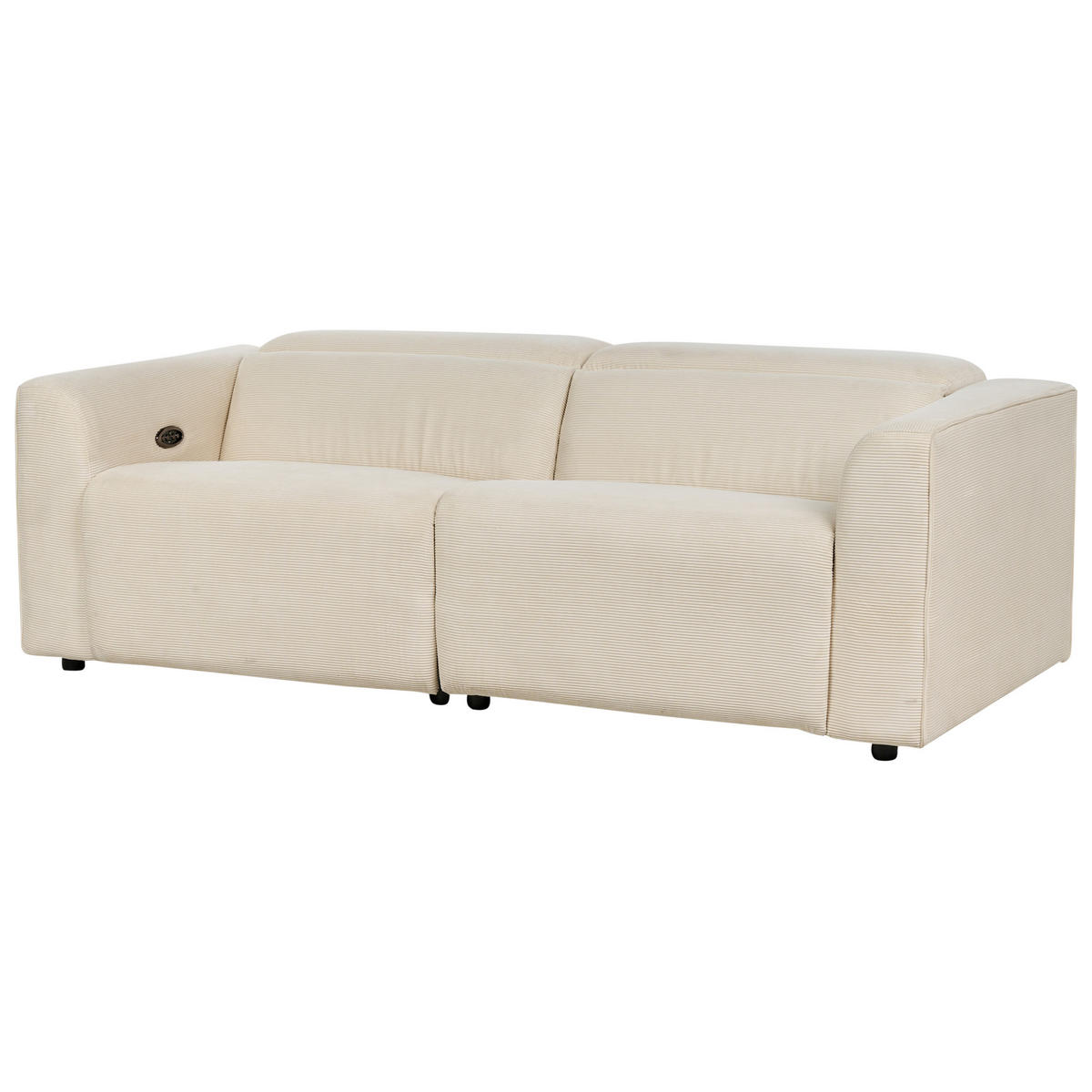 2-SITZER-SOFA Cord beige USB-Port elektrisch verstellbar Ulven - Beige, Textil (222/76/106cm) - Beliani