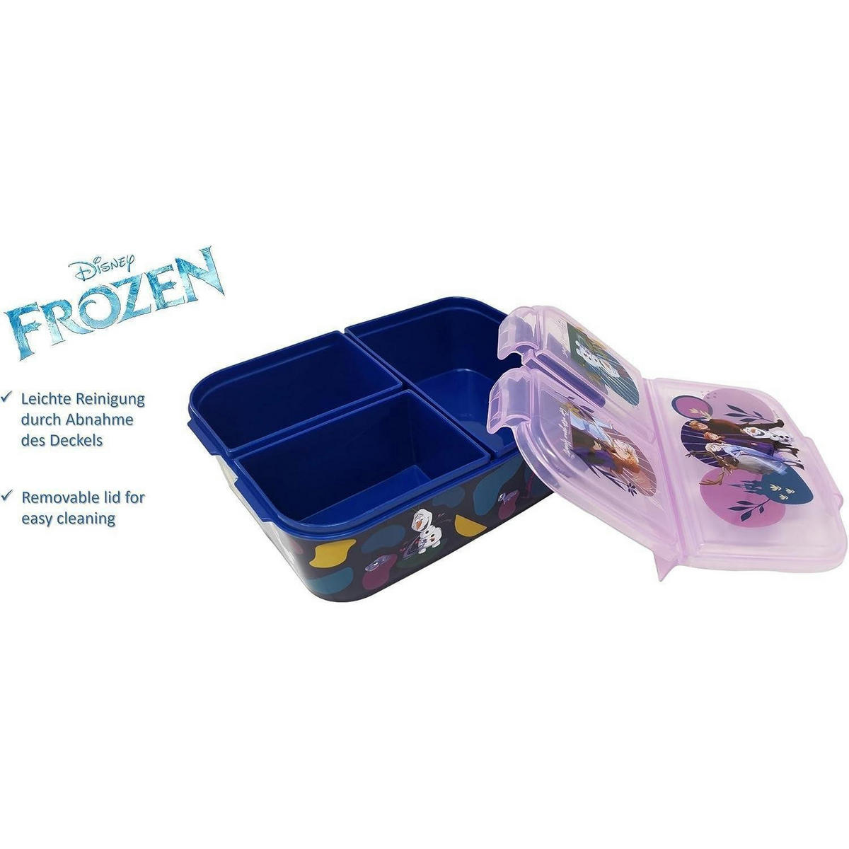 BROTDOSE Kinder mit Fächern Frozen II Eiskönigin 18 cm - Multicolor, Kunststoff (14/7/18cm)