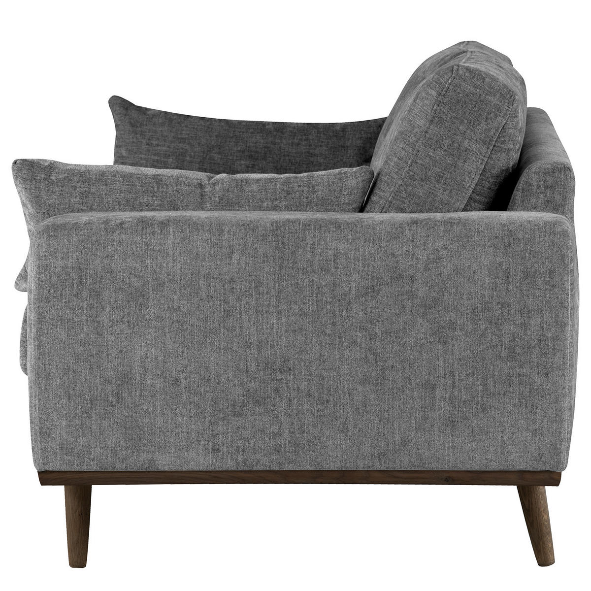 2-SITZER SOFA - Eichefarben/Dunkelgrau, Eichenholz/Textil (197/81/88cm) - home24