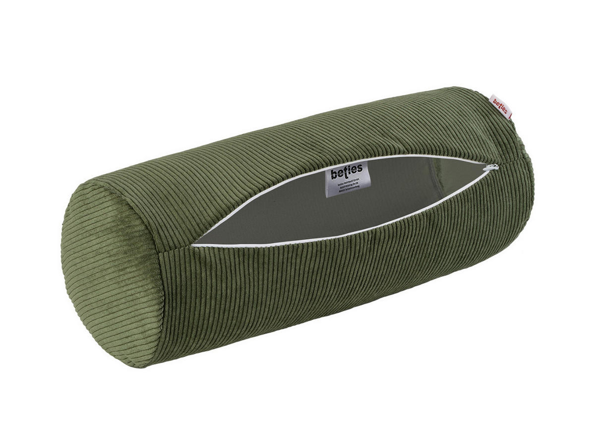 NACKENROLLENHÜLLE HYggelig No.1 bamboo-grün Cord-Samt 40/15 cm - Grün, Textil (15/40cm) - beties Heimtextil