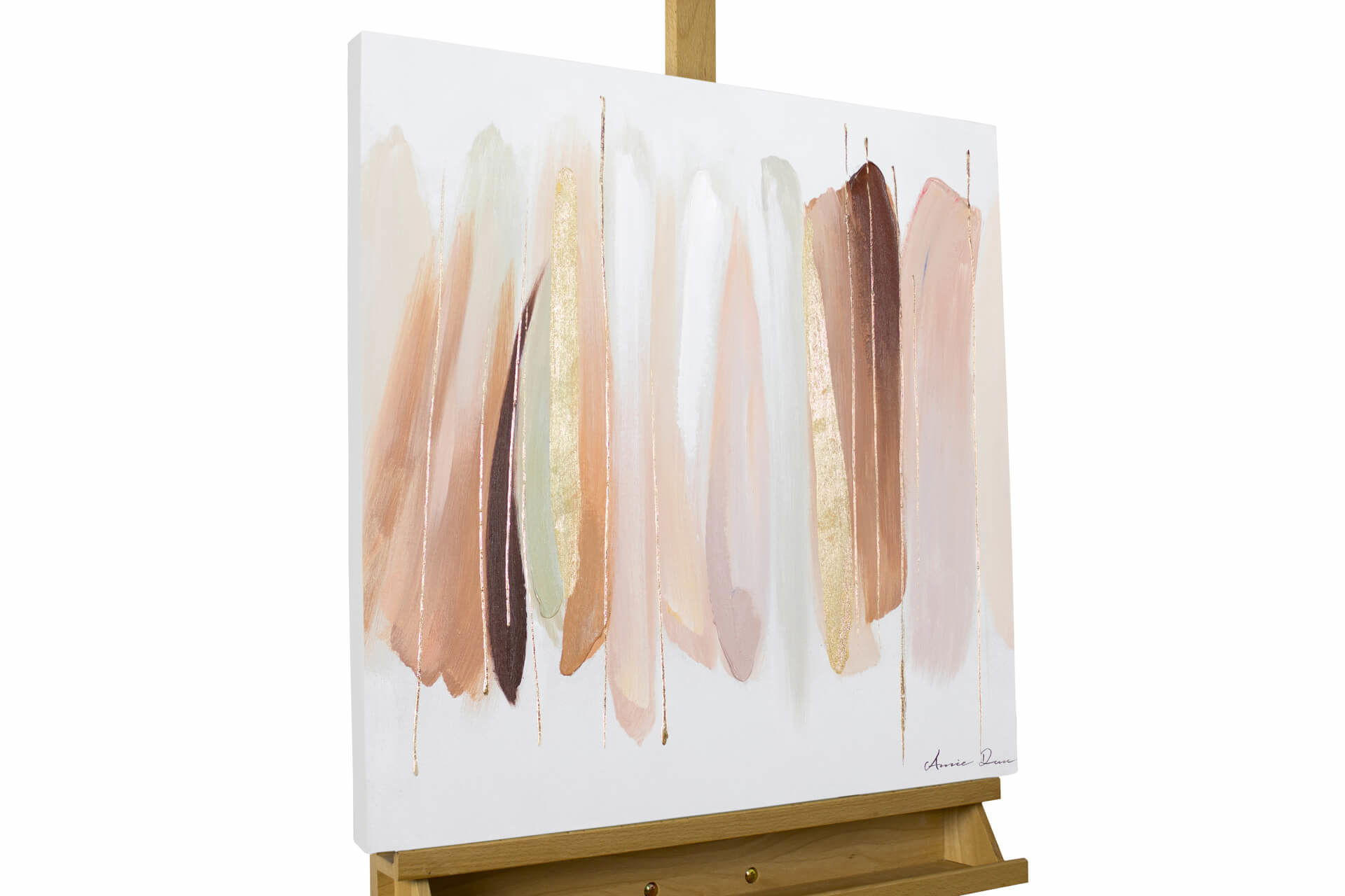 ÖLGEMÄLDE 60/60 cm - Pink/Beige, Holz/Textil (1.7/60cm) - KUNSTLOFT