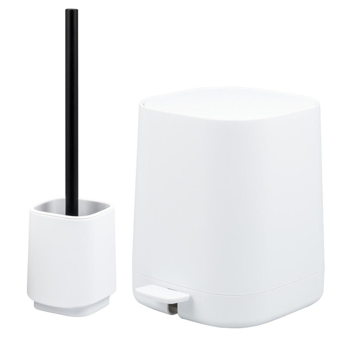 BAD-ACCESSOIRES-SET VALONA 2tlg., weiß, Kunststoff - Weiß, Kunststoff (21/25.5/21cm) - eluno