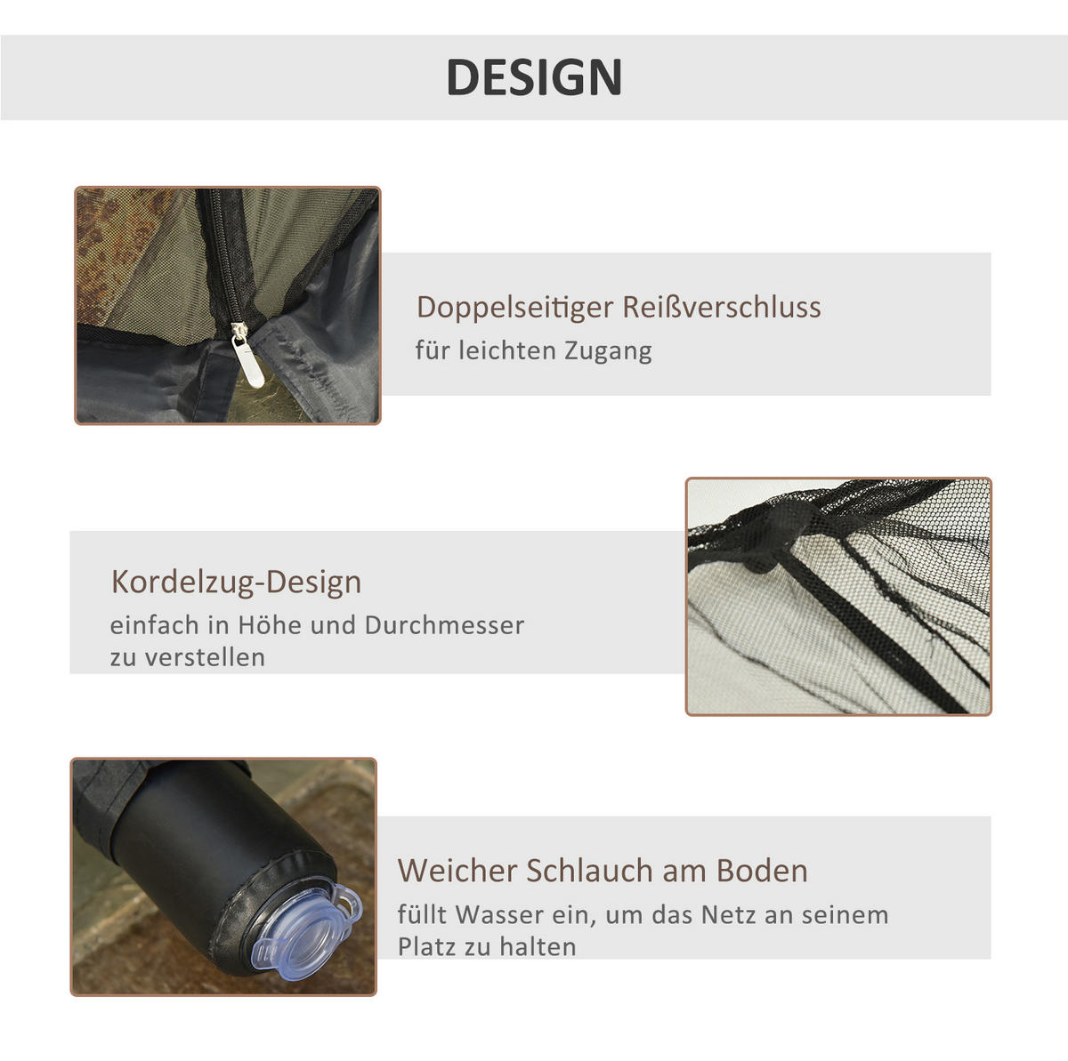 MÜCKENNETZ DE-05655 Mit Reißverschluss Schwarz - Schwarz, Kunststoff (300/300cm) - ComfortXL