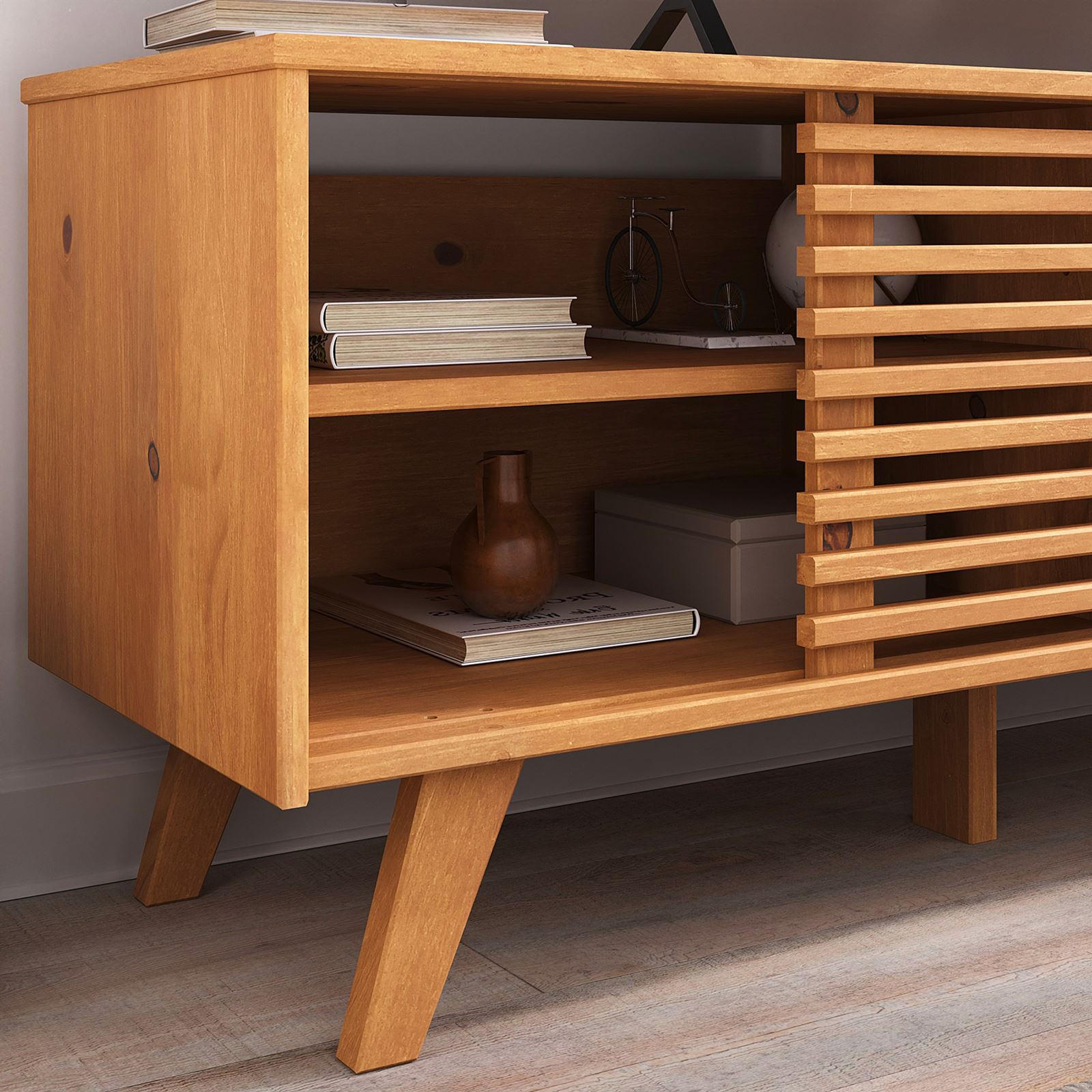 LOWBOARD FÜR 75" TV RIAN - Eichefarben, Holz (175/50/38cm) - IDIMEX