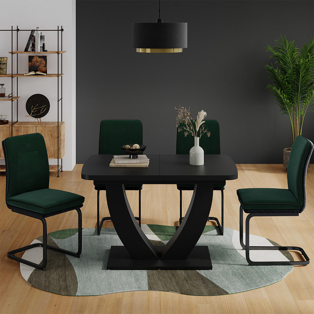 JÍDELNÍ STŮL Fenaro Černá - černá, kompozitní dřevo (80/120/77.4cm) - Vicco