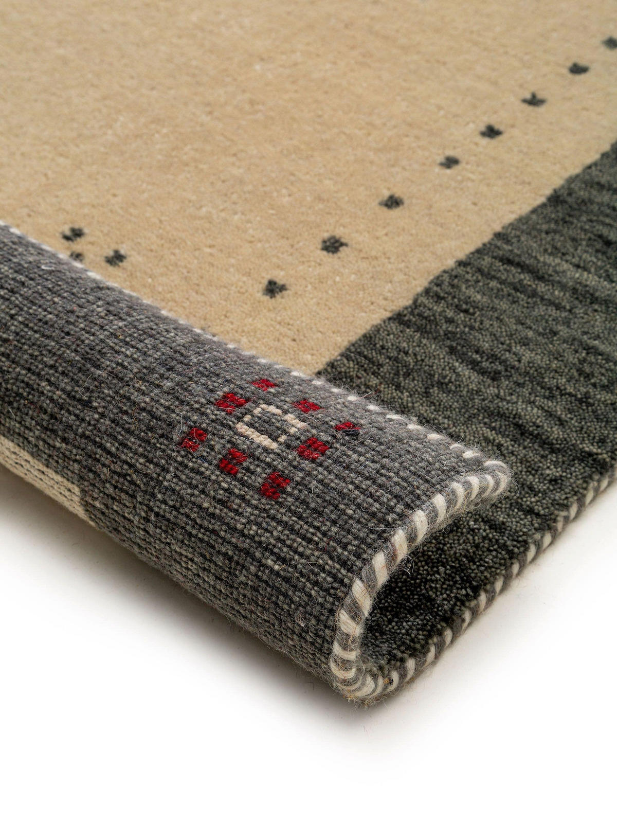WOLLTEPPICH-LÄUFER Jamal Beige/Grau 80x250 cm - Beige, Textil (80/250cm) - benuta Nest