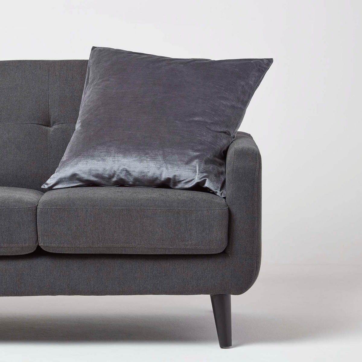 KISSENHÜLLE Samt grau 60/60 cm - Dunkelgrau, Textil (60/60cm) - Homescapes