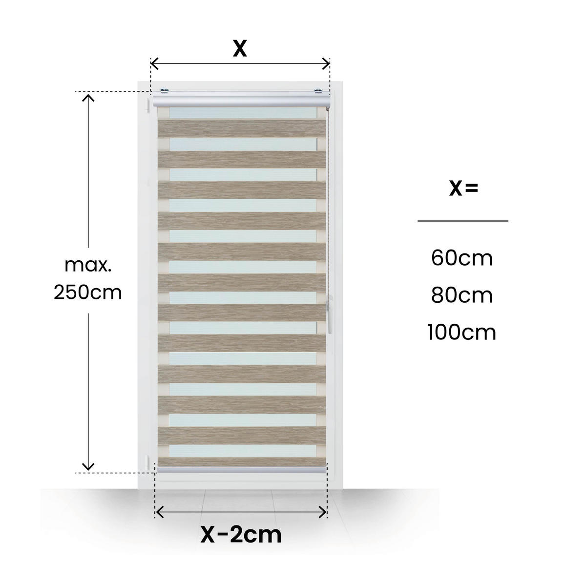 TAG-UND-NACHT-ROLLO Plus Easyfix Texture Beige 80x250 - Beige, Kunststoff (80/250/1cm) - STORESDECO