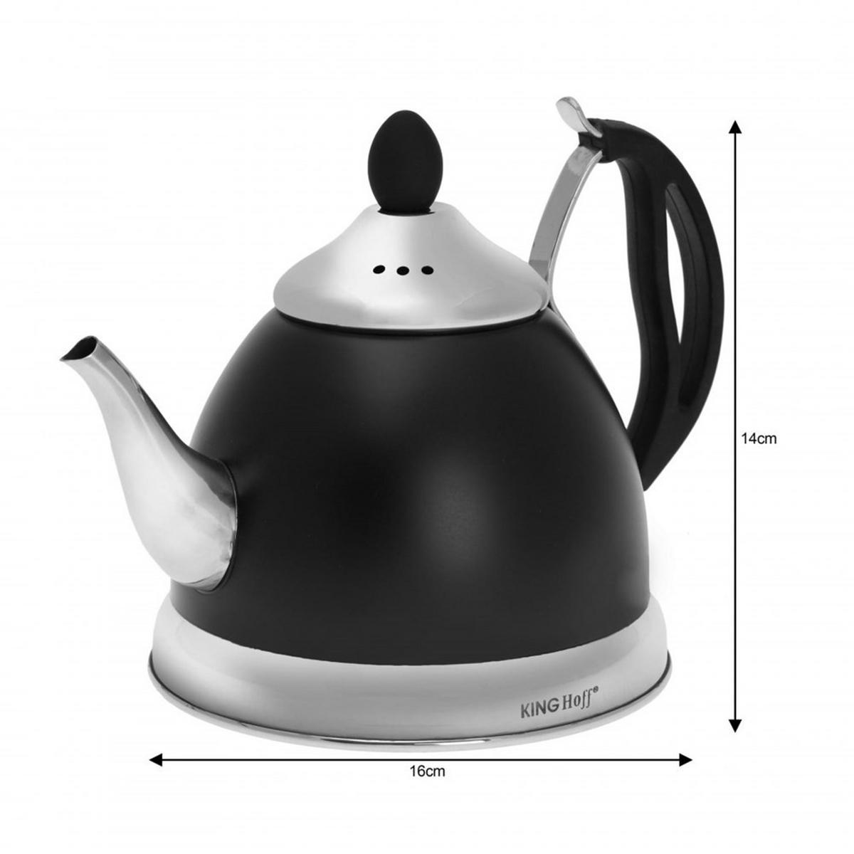 WASSERKESSEL Schwarz 16/16/14 cm KH1538 - Schwarz, Metall (16cm) - Kinghoff 