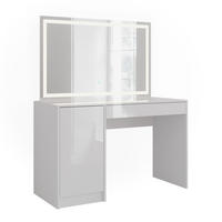SCHMINKTISCH Sherry Weiß/Weiß Hochglanz 119.8 cm mit LED-Spiegel - Weiß Hochglanz, Holzwerkstoff (119.8/76/50.1cm) - Vicco