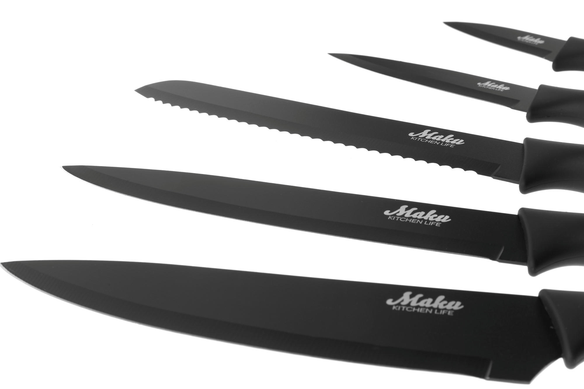 EDSTAHLMESSER 5er-Set - Schwarz, Metall