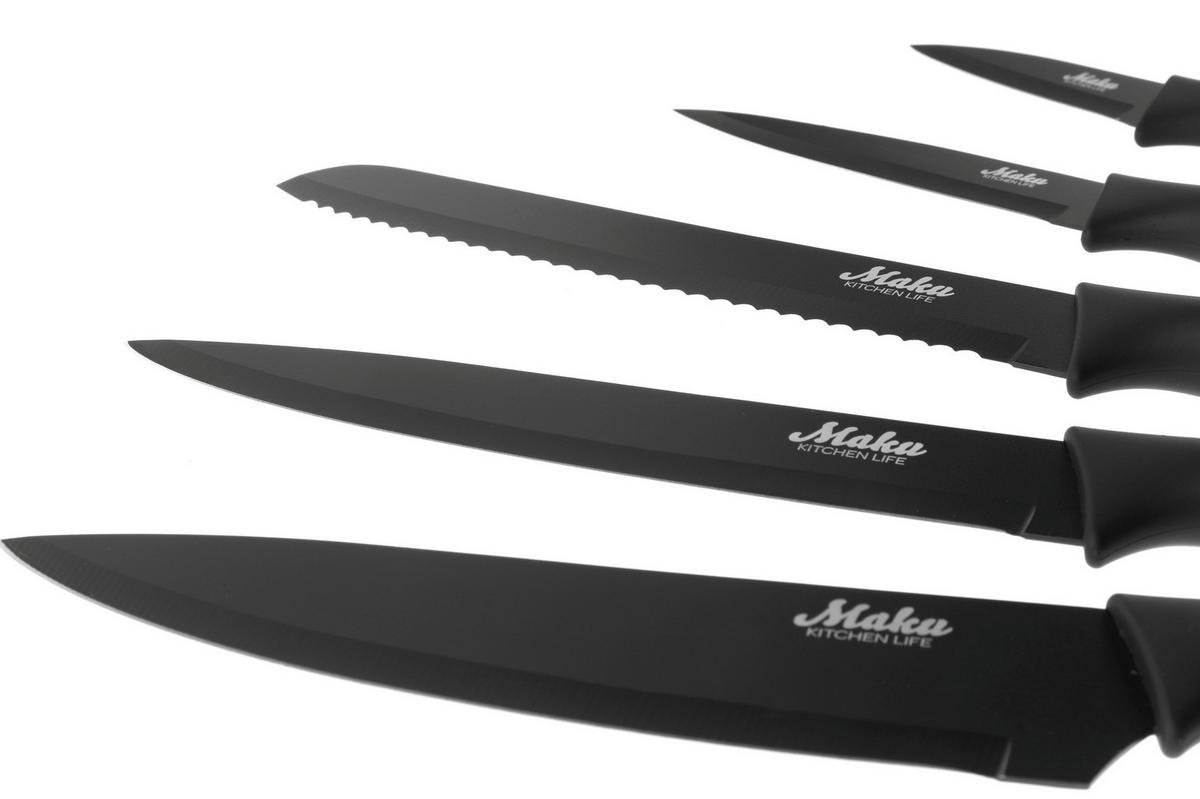 EDSTAHLMESSER 5er-Set - Schwarz, Metall