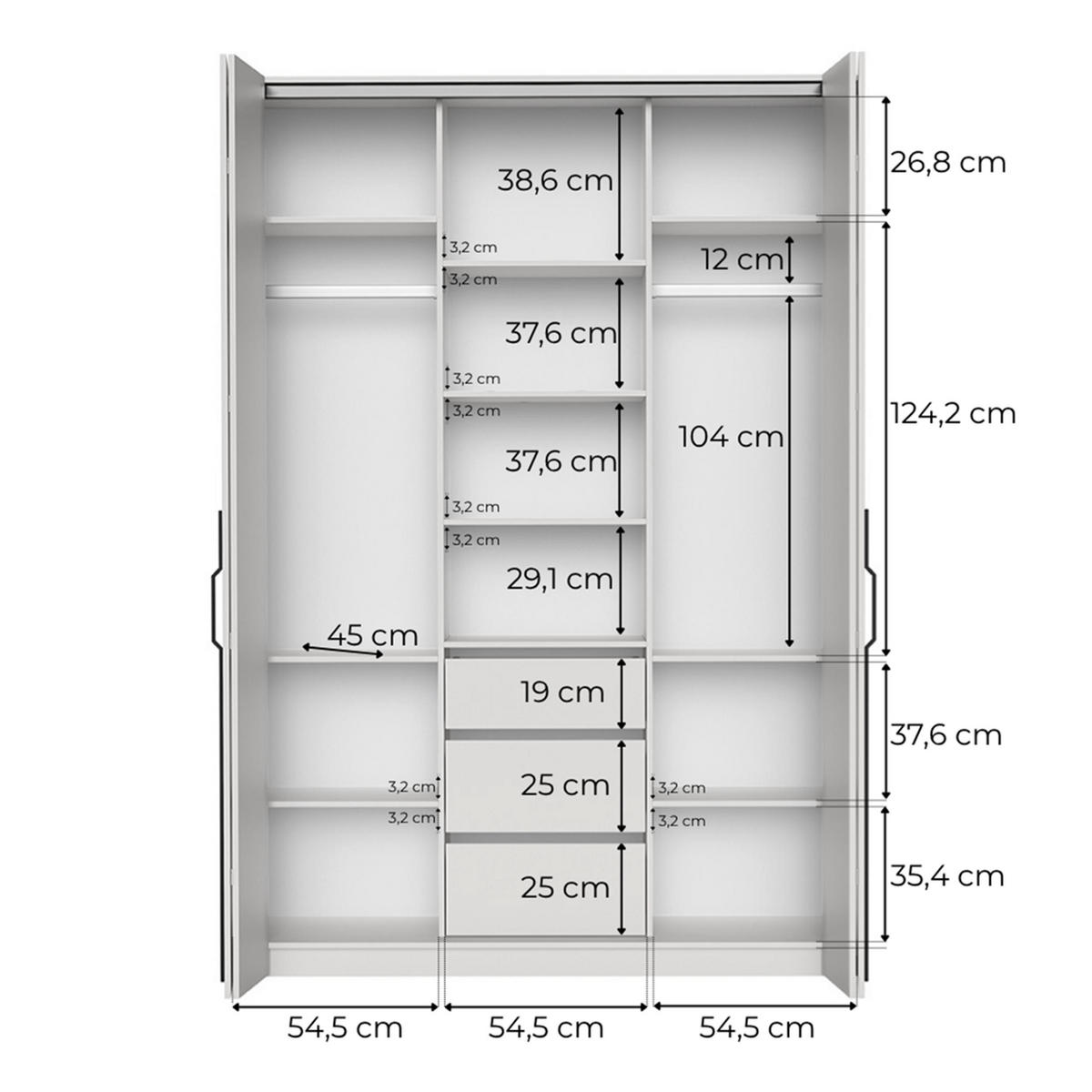 FALTTÜRENSCHRANK Omodeo 170 cm breit in Artisan-Eiche – mit WingLine-Falttüren - Eiche Artisan, Holzwerkstoff (170/240/58cm) - AX Living
