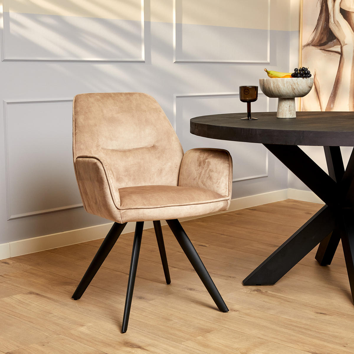 ESSZIMMERSTUHL Nova Beige 58/65/64 cm - Beige, Textil (65/64/58cm) - Starfurn