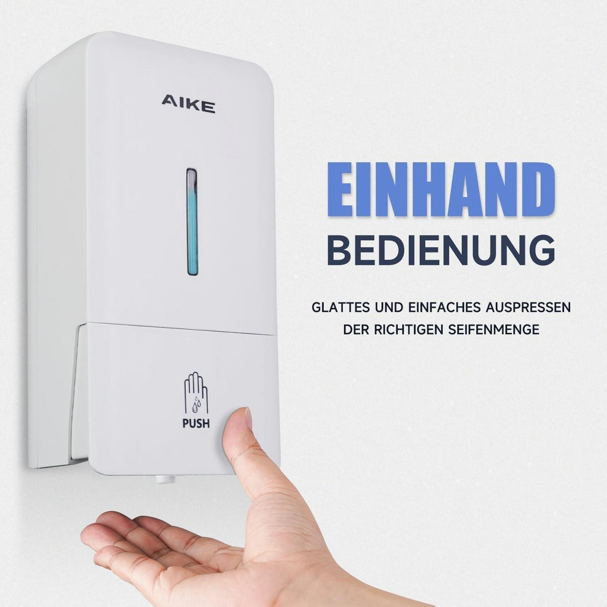 SEIFENSPENDER Wandmontage Ohne Bohren 800ML Weiß - Weiß, Kunststoff (10.6/25.9/12.7cm)
