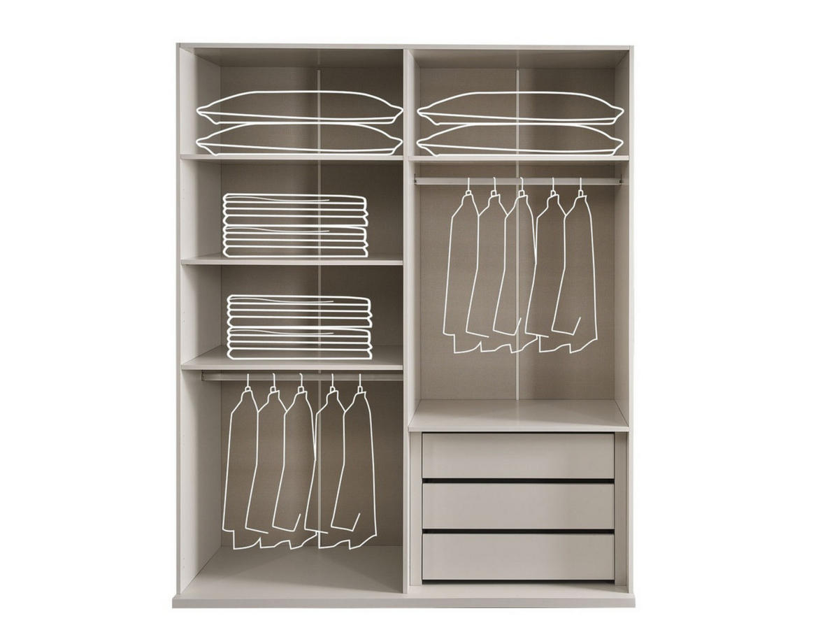 KLEIDERSCHRANK Vega 4 trg. - Beige, Holzwerkstoff (174/212/63cm)