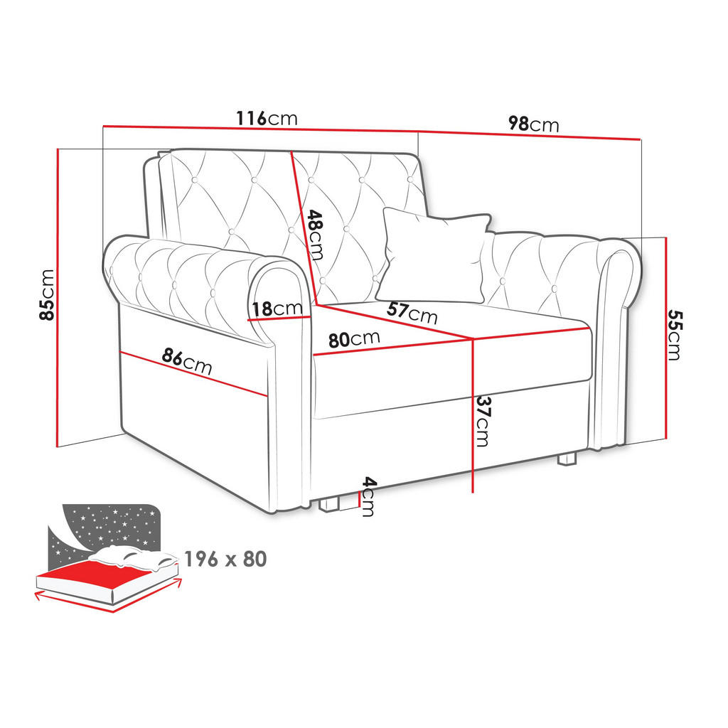 Thumbnail - Mirjan24 Schlafsofa, Smaragdgrün, Textil, Kiefer, 1-Sitzer, Rechteckig, 116x85x98 cm, Wohnzimmer, Sofas & Couches, Schla...
