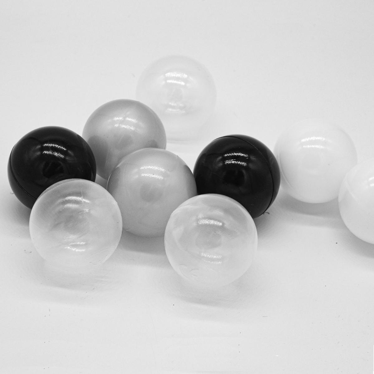 BÄLLEBAD-BÄLLE 200 Stück, Schwarz/Grau/Weiß/Transparent, 5.5 cm - Schwarz, Kunststoff (5.5/5.5/1cm) - Littletom
