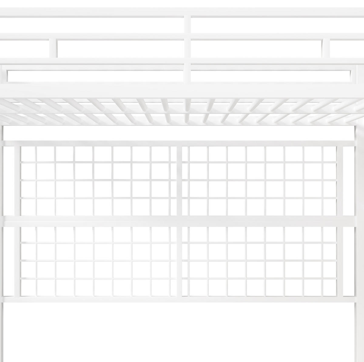 HOCHBETT 90/200 cm aus Metall/MDF mit Stauraumleiter, Kleiderschrank und 7-Farben-LED Weiß - Weiß, Metall (90/200cm) - Modenvie
