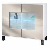 KOMMODE Grömitz Sandgrau Hochglanz - Sandfarben, Holzwerkstoff (92.5/84.5/35cm) - Vladon