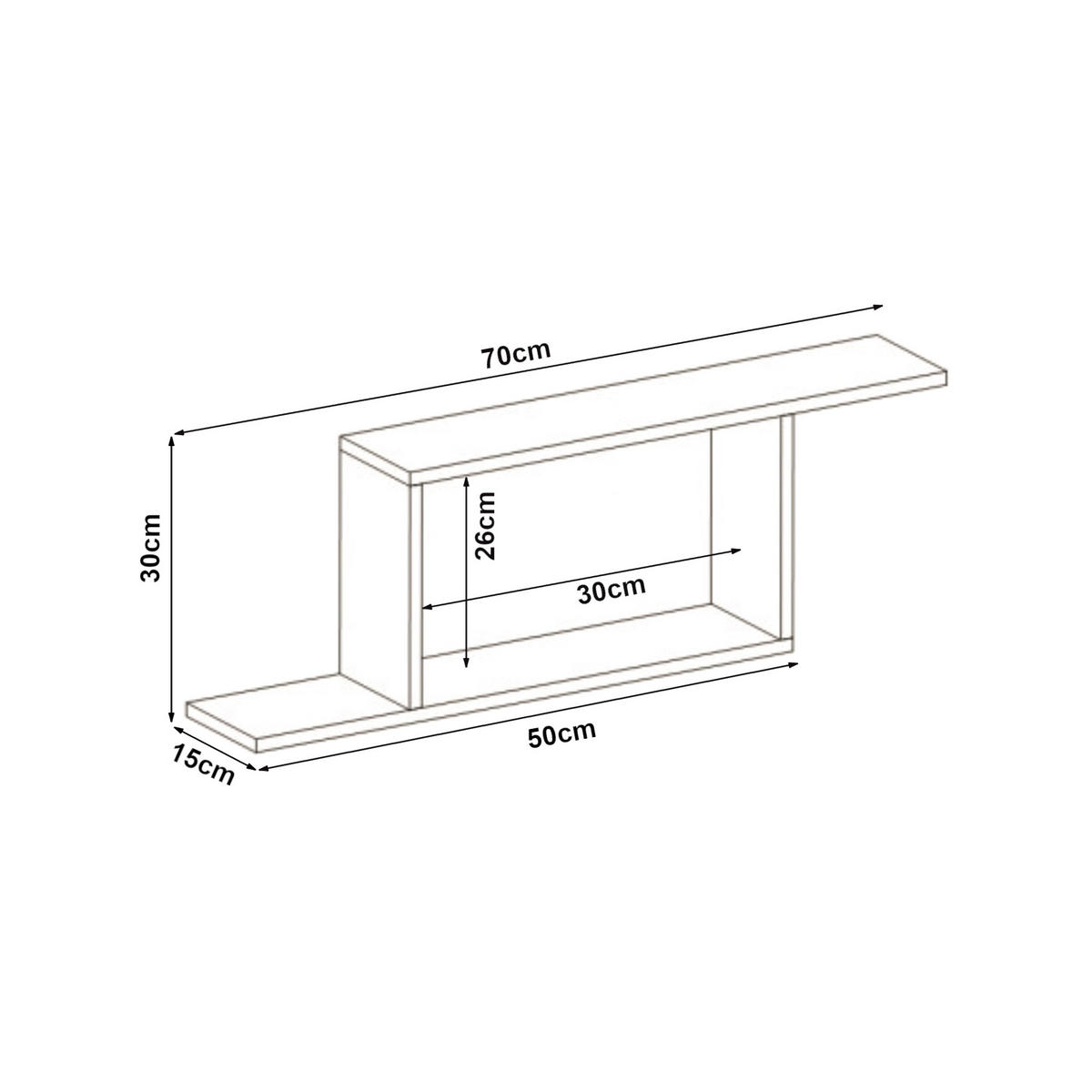 WANDREGAL Hagfors - Eichefarben, Holzwerkstoff (70/30/15cm) - [en.casa]
