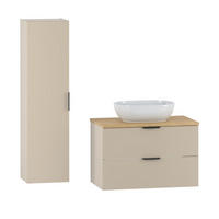 BADMÖBEL 80.6cm Astrid 2er-Set Kaschmir und Holz - Beige, Holzwerkstoff (80.6/52.2/46.5cm) - Petits-meubles