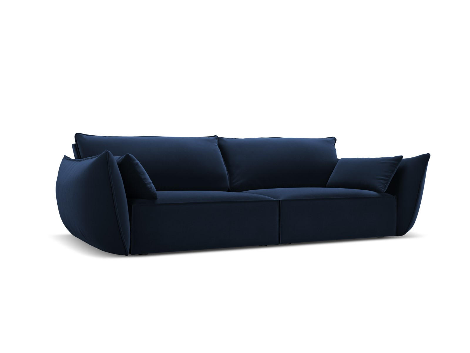 SOFA Kaelle aus Samt königsblau 3 Sitzplätze - Blau, Textil (100/85/208cm) - Micadoni