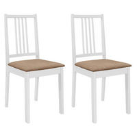 ESSZIMMERSTÜHLE Mit Polstern 2Er Set Weiss Massivholz - Opal, Holz (49/88.5/40cm) - vidaXL