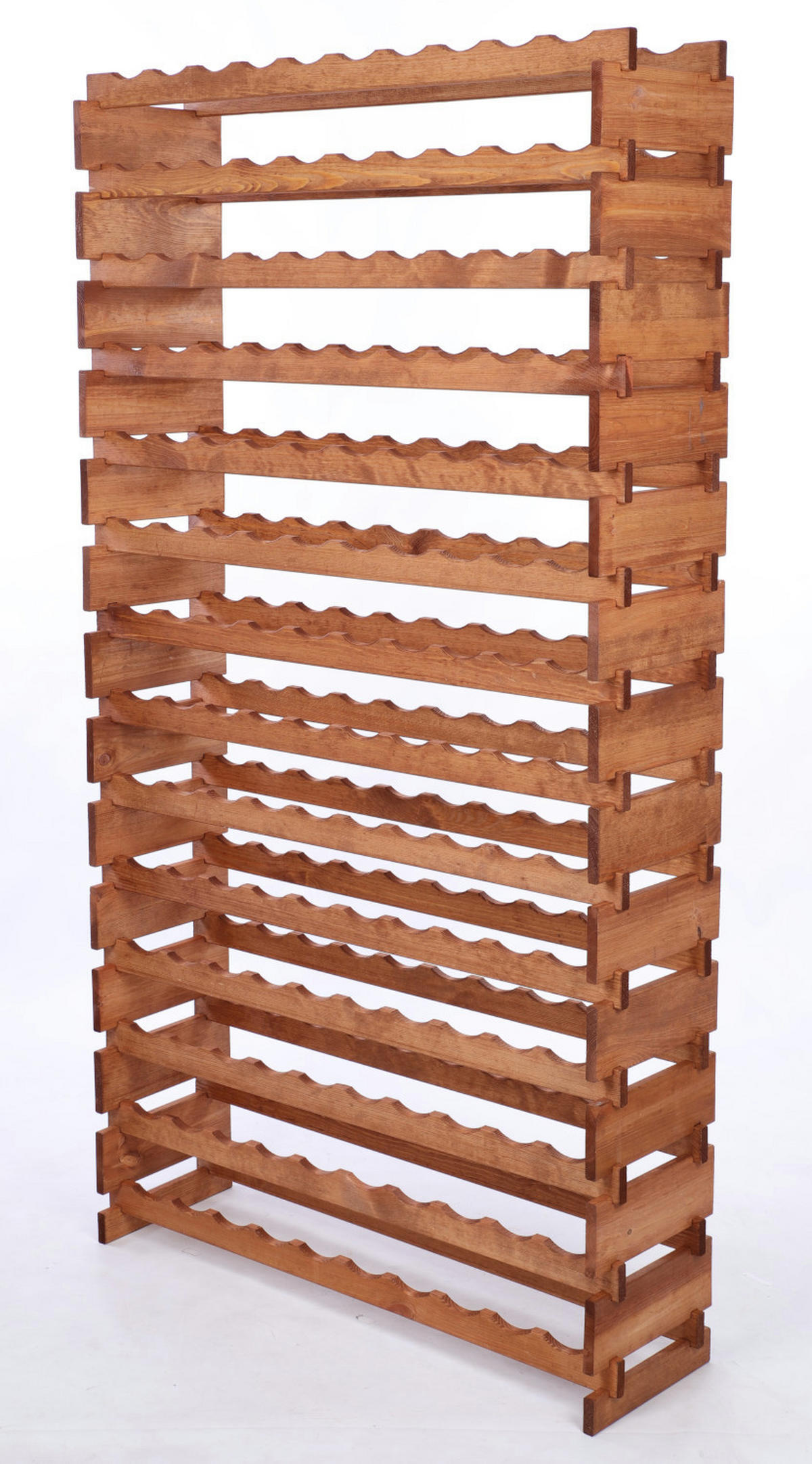 WEINREGAL VINOTECA FLEX PRO HxBxT 191x103x28cm 140 Flaschen auf 14 Ebenen Braun geölt - Braun, Holz (103/191/28cm) - PROREGAL