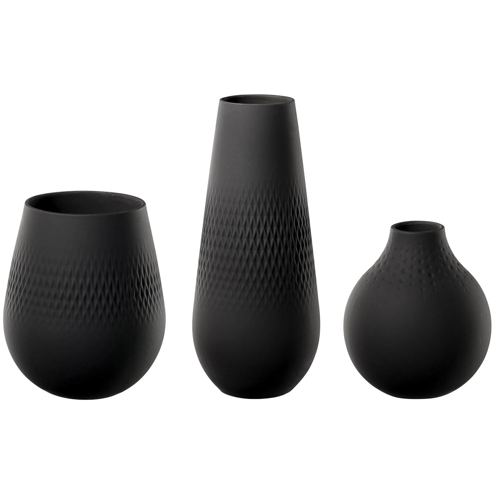 VASEN-SET Manufacture Collier schwarz 3er Set - Schwarz, Keramik (1cm) - Villeroy & Boch