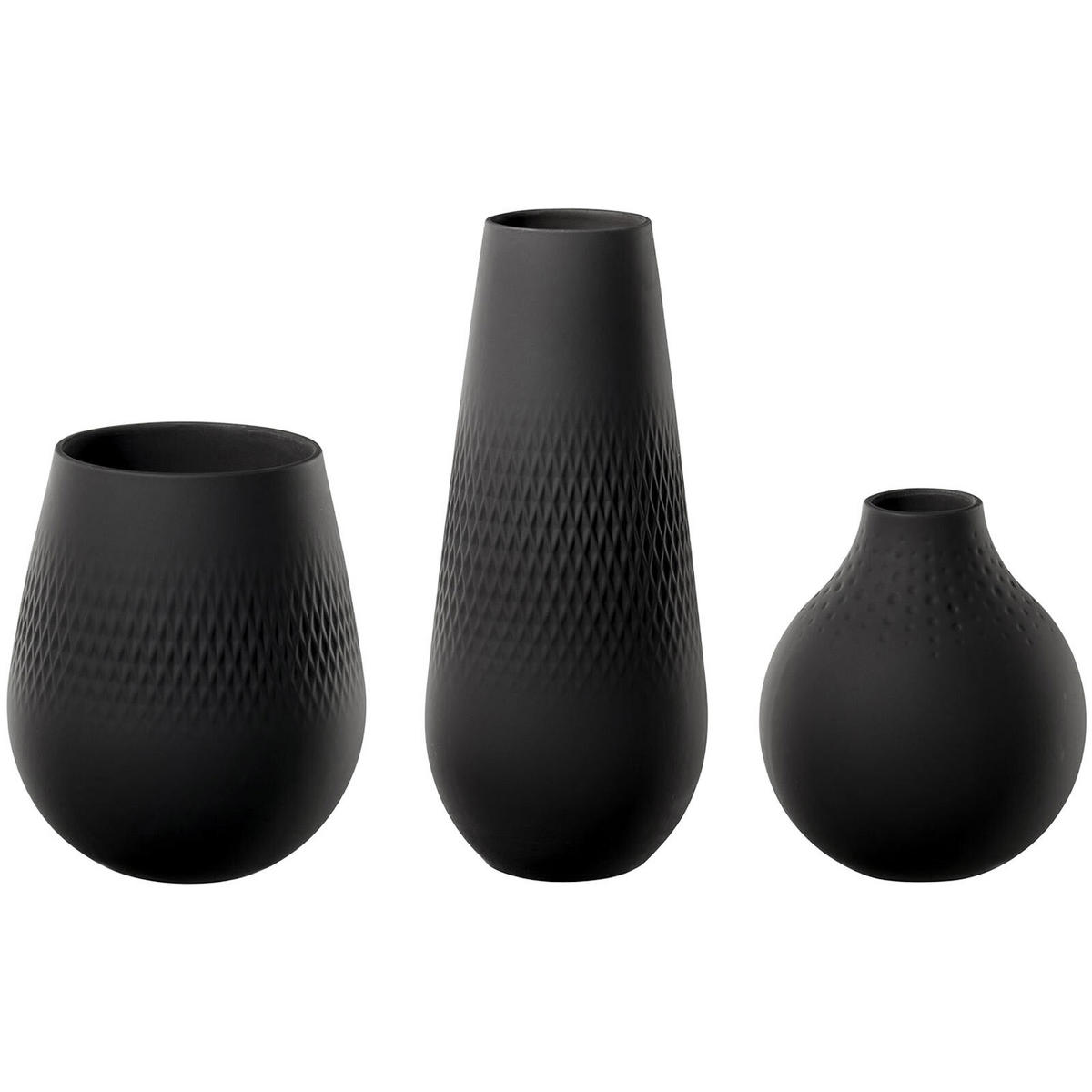 VASEN-SET Manufacture Collier schwarz 3er Set - Schwarz, Keramik (1cm) - Villeroy & Boch