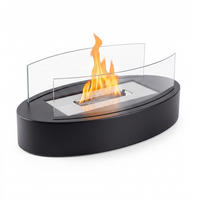 TISCHKAMIN Jyxnal 34.7/19.7/13.6 cm - Schwarz, Glas/Metall (19.7/13.6/34.7cm) - ZMH