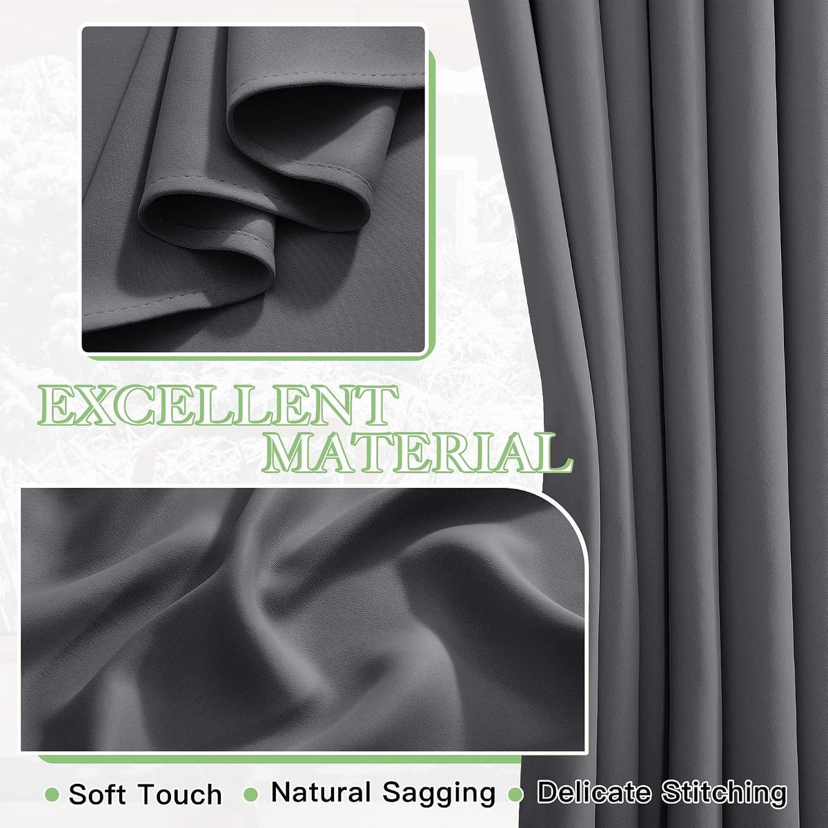 VERDUNKELUNGSVORHANG – Grau – 140 cm x 220 cm – 2 Schal - Grau, Textil (140/220cm)