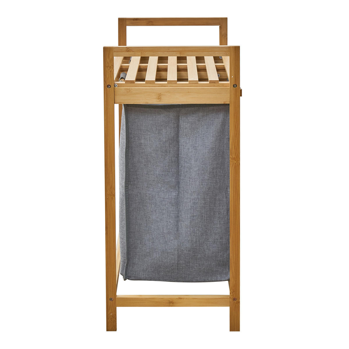 WÄSCHEKORB SULA 2 Fächer Bambus - Hellbraun, Holz (64.5/73/33cm) - SVITA