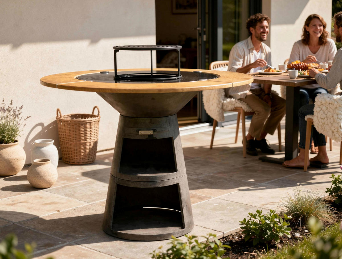 HOLZKOHLEGRILL Feuerschale Schwarz inkl. Schutzhülle - Schwarz, Metall (121/105/121cm) - Purline