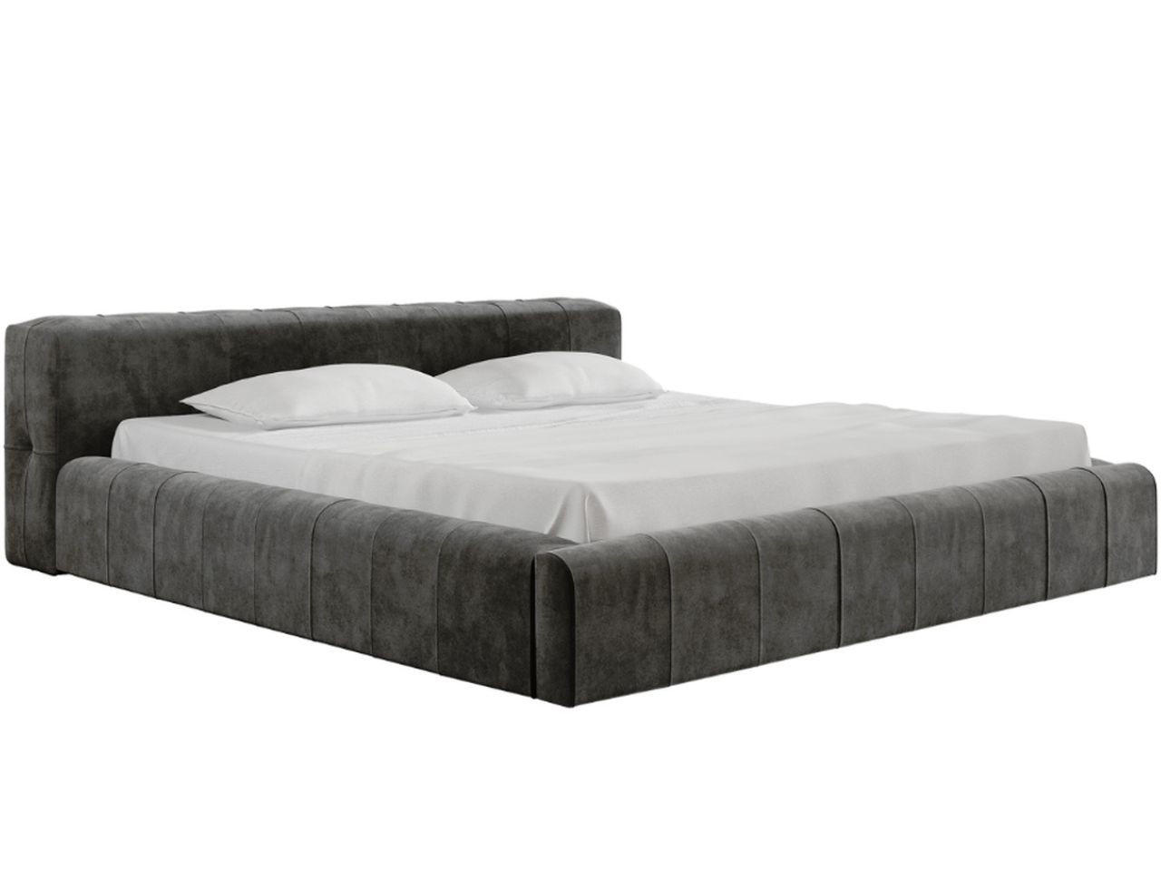 POLSTERBETT Lipari 160x200 Dunkelgrau - Dunkelgrau/Naturfarben, Holz/Textil (160/200cm) - Graingold