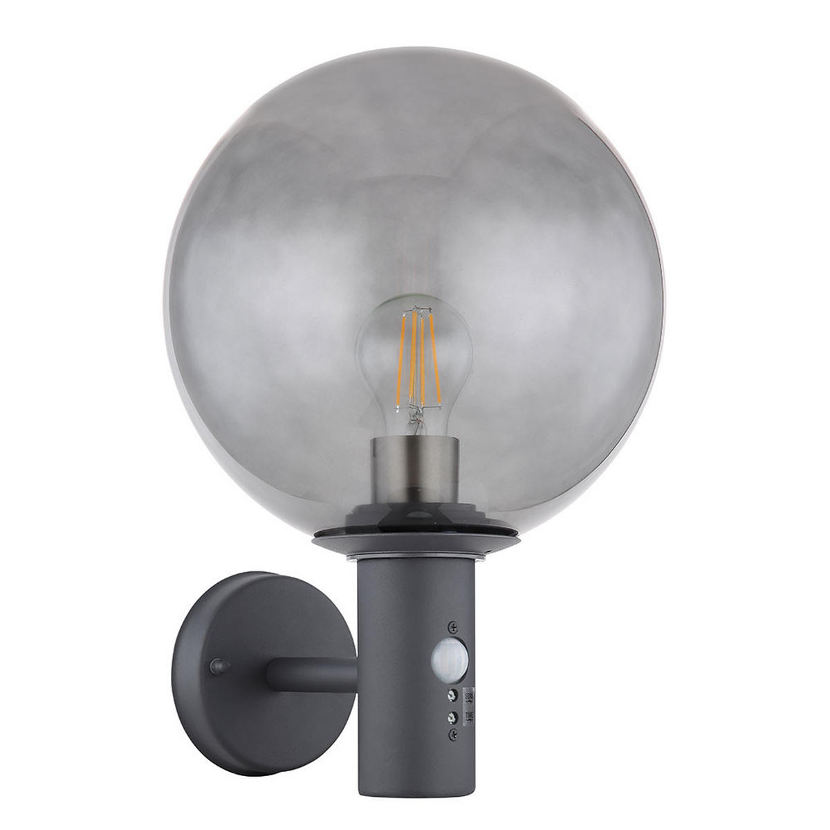 LED AUSSEN-WANDLEUCHTE Edelstahl Anthrazit - Anthrazit, Glas (25/37/26.5cm) - Globo Lighting