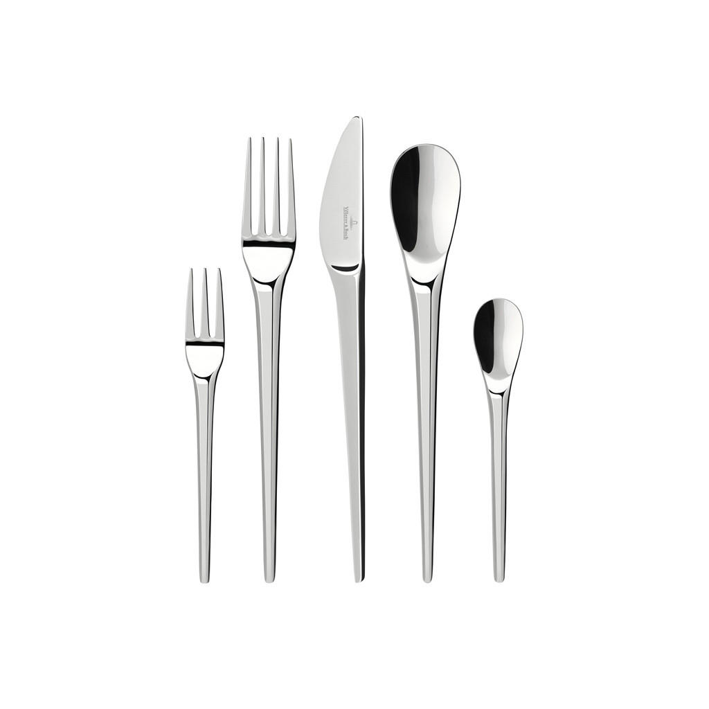 TAFELBESTECK NewMoon silber 180er Set - Silberfarben, Metall - Villeroy & Boch