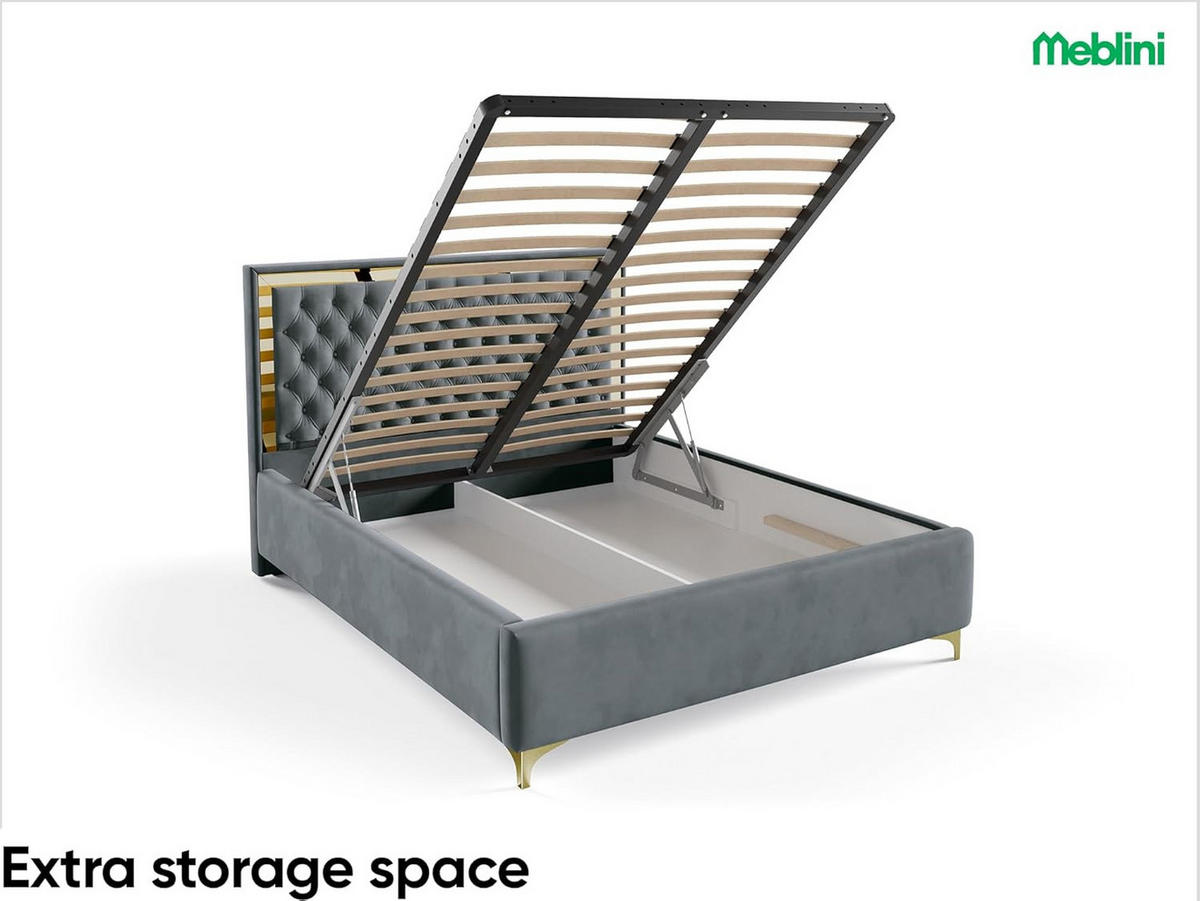 POLSTERBETT ARONA - Grau, Textil (120/200cm) - Meblini