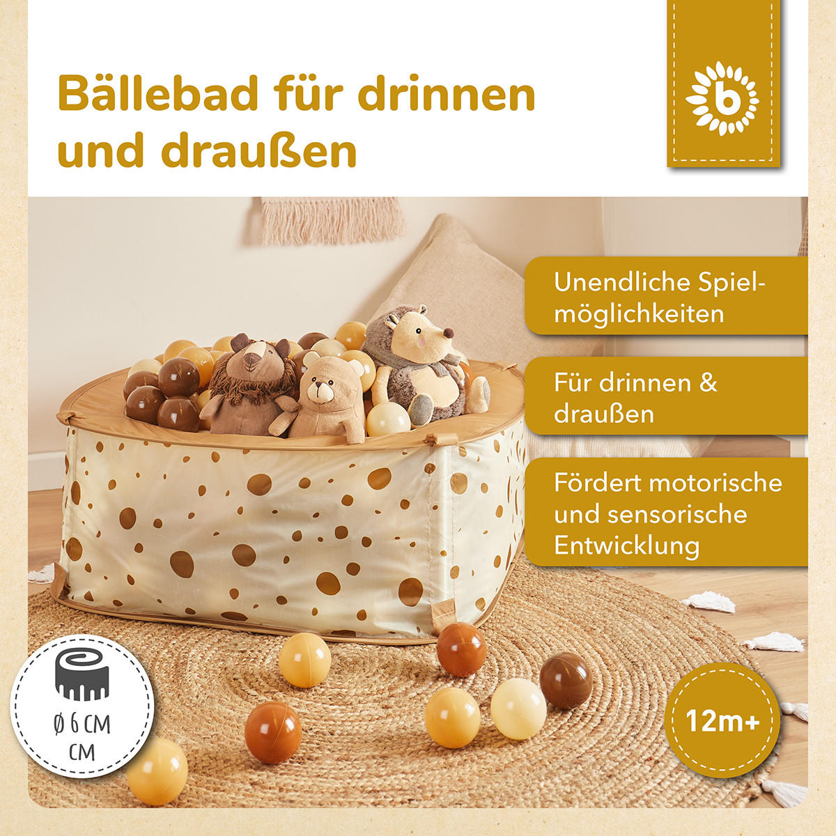 BÄLLE für Bälldebad 100 Stück Chocolate - Multicolor, Kunststoff (35/20cm) - Bieco Spielwaren