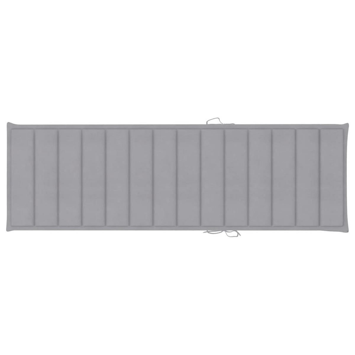 SONNENLIEGE Mit Auflage Akazie Massivholz - Grau, Holz/Textil (200/86/68cm) - vidaXL