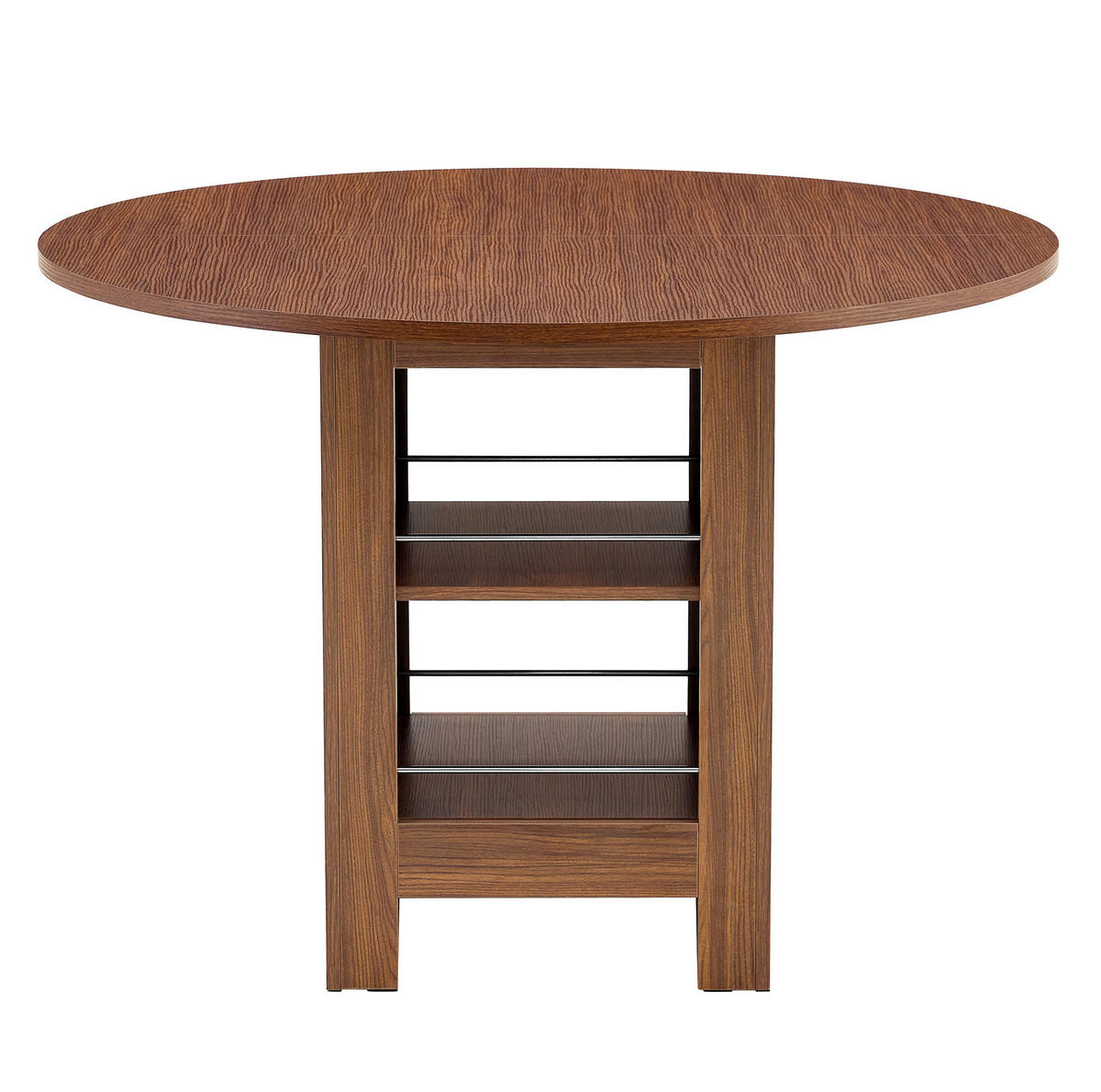 ESSTISCH aus MDF 100x100x76 cm Walnussfarben mit offenen Stauraumfächern und pflegeleichter Tischplatte - Walnussfarben, Holzwerkstoff (100/100/76cm) - Modfu