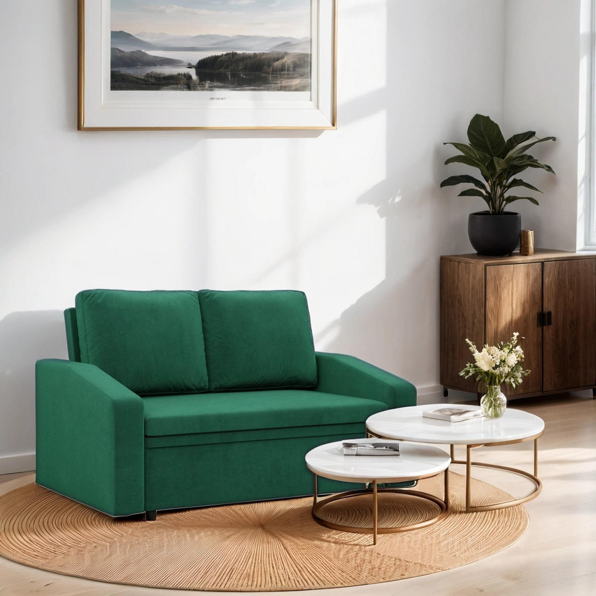 SOFA Neo mit abgeschrägter Armlehnen grün - Grün, Textil (148/90/87cm) - SIMKAM Furniture