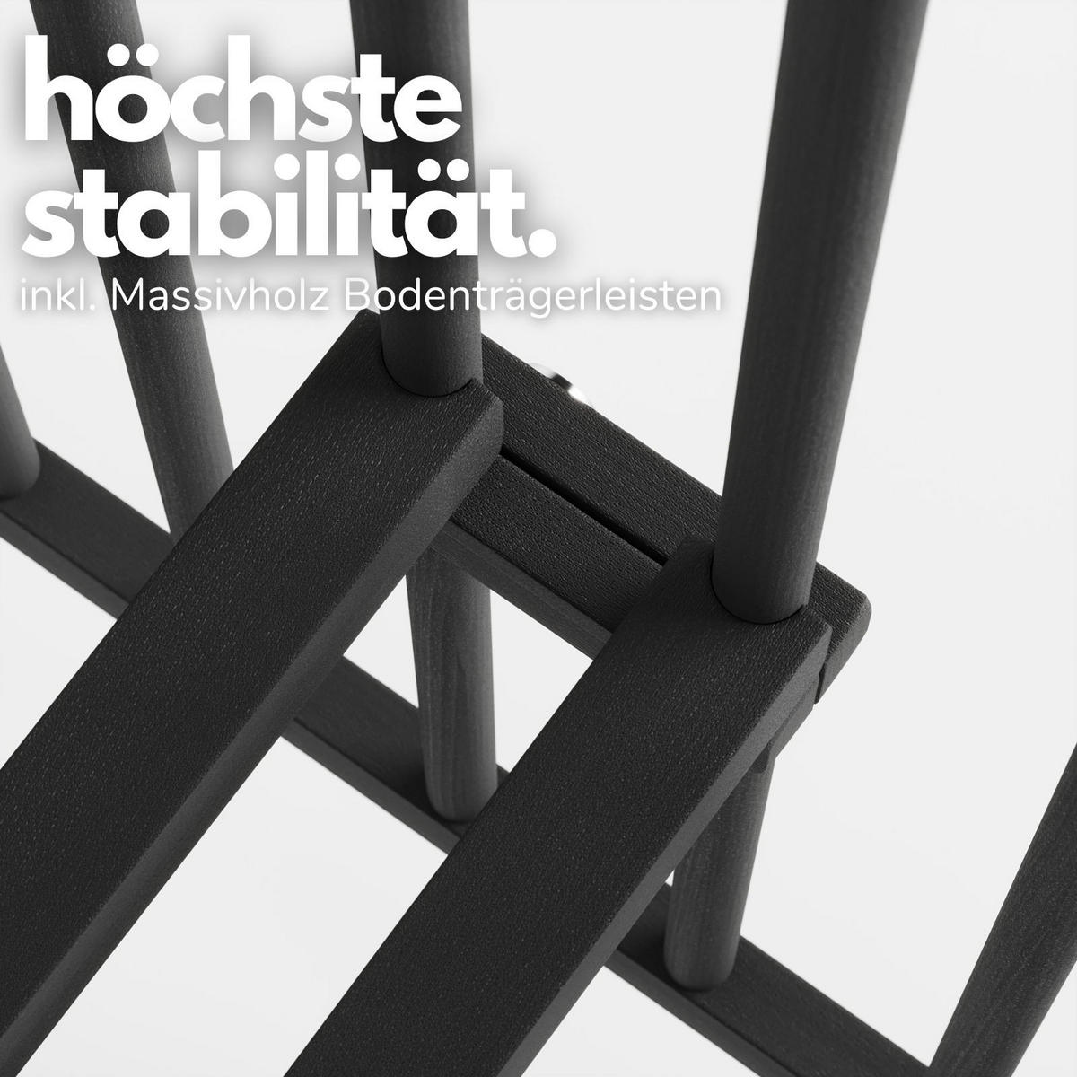 LAUFGITTER 75x100 cm mit Matratze & Schlupfsprossen - Black Edition - Premium Kollektion - Schwarz, Holz (100/74/75cm) - Sämann – make a difference.
