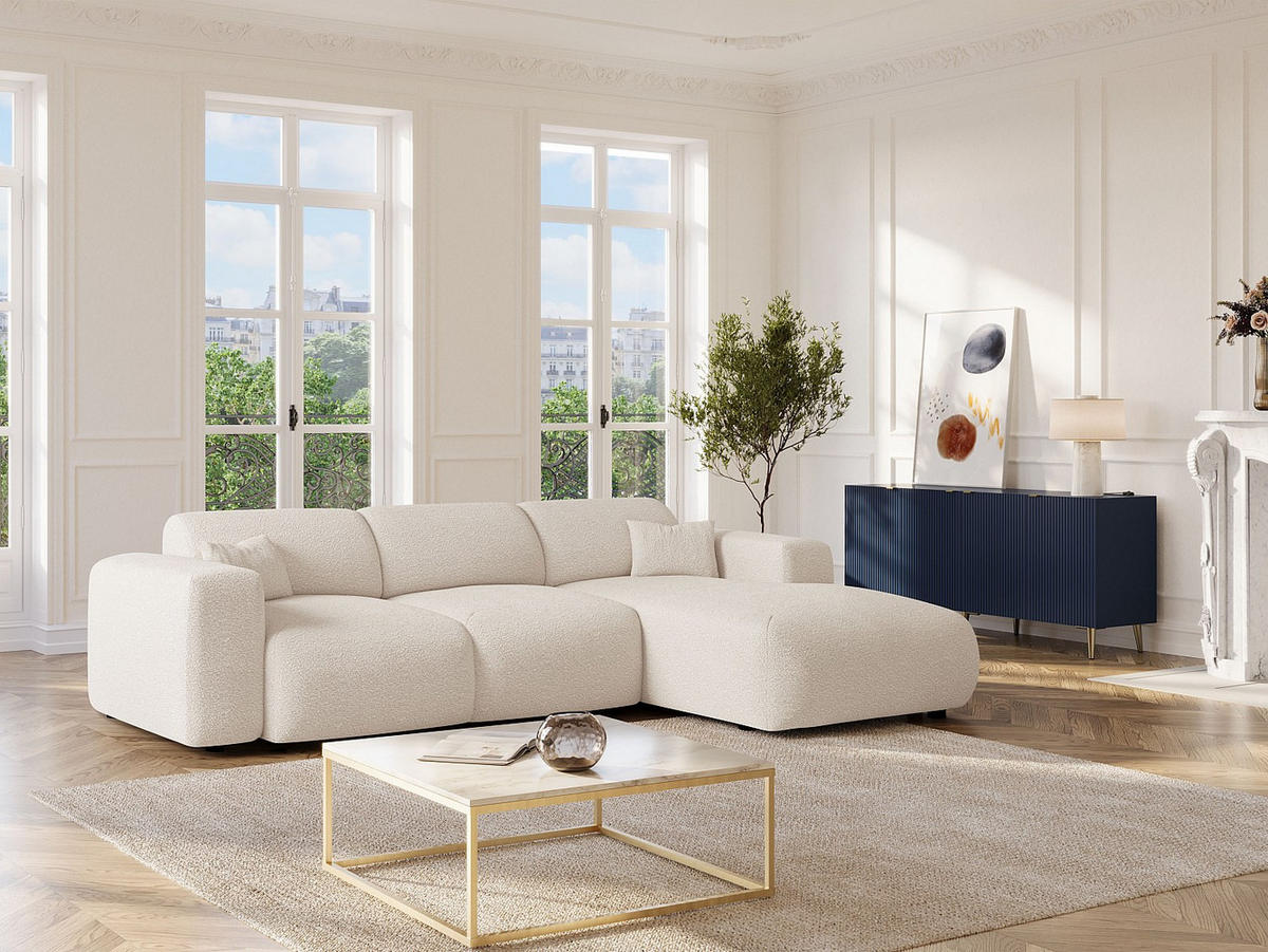 SCHLAFSOFA - 5 Personen - Stoff - Weiß - - Weiß, Textil (283/77/180cm) - Vente-Unique
