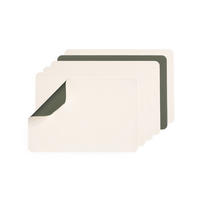 TISCHSET - 6er-Set - Recyceltes Leder in Cremeweiß und Graugrün - Weiß, Textil (30/44.5cm) - Björn