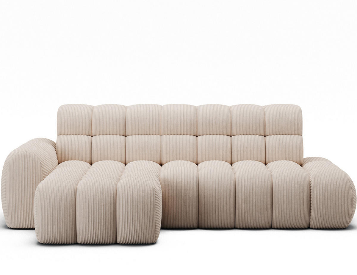 ECKSOFA Lorveno L - Creme (Jarell 20) - Creme, Holzwerkstoff (283/165cm) - Möblo