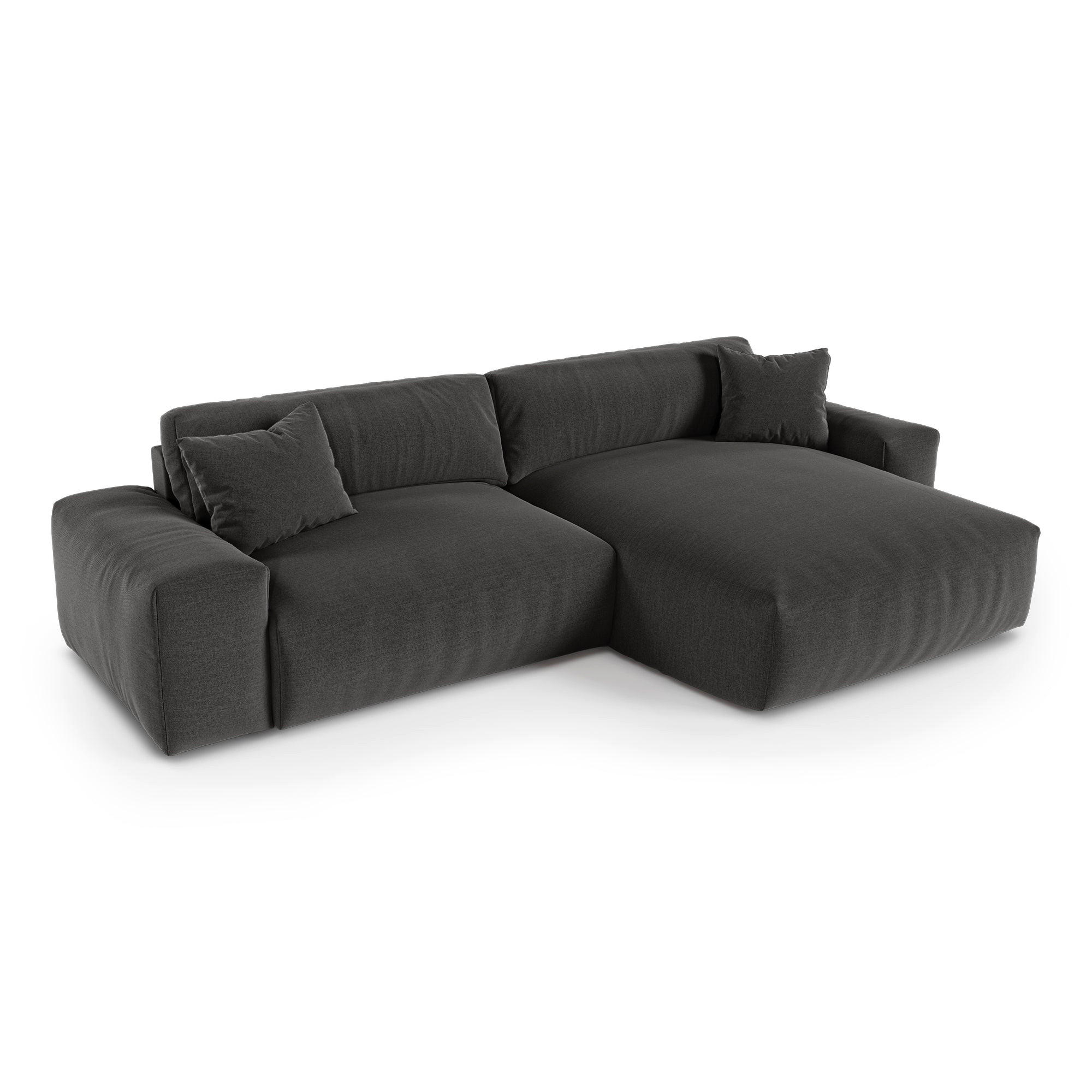 ECKSOFA rechtwinklig CHEER Kettgewebe mit weichem Griff Khaki-Grün 312cm - Dunkelgrün/Olivgrün, Textil (312/167cm) - Premium Interiors