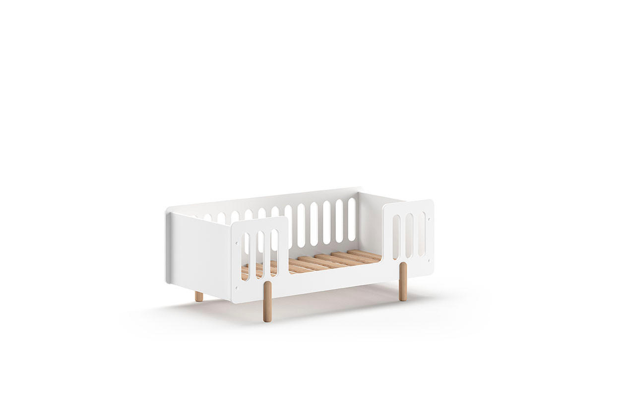 BABYBETT SMILE Weiß 79x150x61 cm - Weiß, Holz - FURNLUX