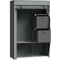 KLEIDERSCHRANK 102/162,5/42,5 cm Dunkelgrau aus Stahl mit Kleiderstange - Dunkelgrau, Metall (42.5/162.5/102cm) - OKMYHOME